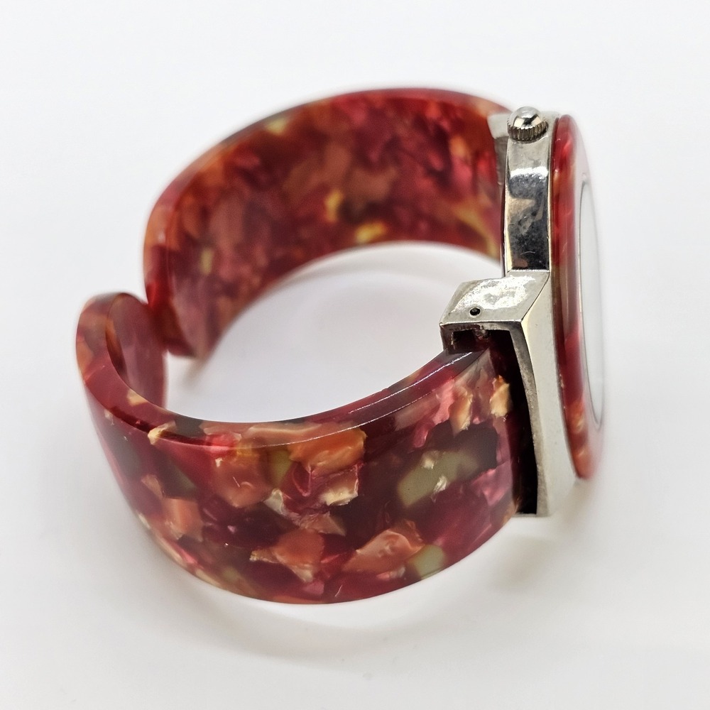 Women's Analog Cuff Watch 42MM White Dial Multicolor Cuff Bands 5" NEW Battery - Picture 7 of 10
